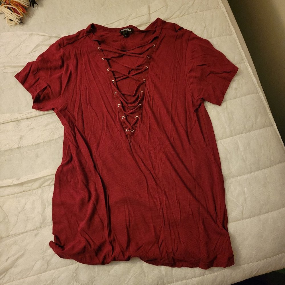 Womens laced up shirt